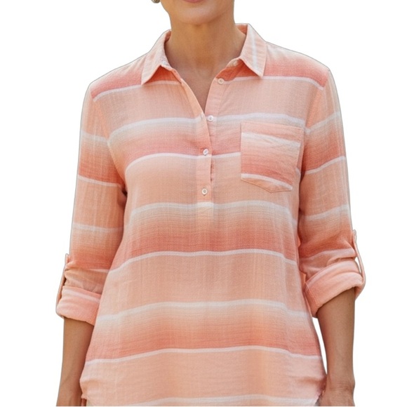 MERONA Long Tunic Top Lightweight Sz XL Striped - Picture 1 of 5